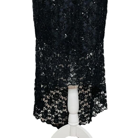 sean Collection Dress Halter High Low Lace Sequin Size S - Picture 4 of 9